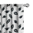 thumbnail image 1 of Ambesonne American Football Curtains, Black Balls, Pair of 28"x63", Black White, 1 of 5