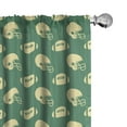 thumbnail image 1 of Ambesonne American Football Curtains, Retro Balls, Pair of 28"x84", Green Cream, 1 of 5