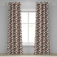 thumbnail image 1 of Ambesonne American Football Grommet Curtain, Rugby Balls, 50" x 96", Caramel Ruby White, 1 of 6