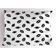 thumbnail image 1 of Ambesonne American Football Pillow Sham, Black Balls, 26" X 20", Black White, 1 of 2