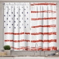 thumbnail image 1 of Ambesonne American Kitchen Curtains, Vector Grunge Texture, 55"x39", White Blue and Vermilion, 1 of 3