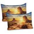 thumbnail image 1 of Ambesonne American Pillow Sham 2 Pack, US Monument Valley Sunset, 36"x20", Yellow Brown, 1 of 3