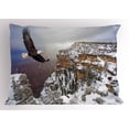 thumbnail image 1 of Ambesonne American Pillow Sham, Bald Eagle Landscape, 26" X 20", White Brown, 1 of 2