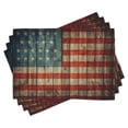 thumbnail image 1 of Ambesonne American Place Mats Set of 4, Old National Patriotic, Standard Size, Blue Red Pale Brown, 1 of 6