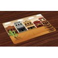 thumbnail image 1 of Ambesonne American Place Mats Set of 4, Wild West Village Town, Standard Size, Multicolor, 1 of 4