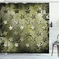 thumbnail image 1 of Ambesonne American Shower Curtain, Grunge Effect Stars, 69"Wx84"L, Olive, 1 of 5