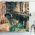 thumbnail image 1 of Ambesonne American Shower Curtain, Liberty Statue City, 69"Wx84"L, Red Grey, 1 of 5