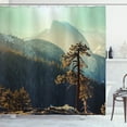 thumbnail image 1 of Ambesonne American Shower Curtain, Misty Morning Yosemite, 69"Wx84"L, Teal Brown, 1 of 5