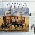 thumbnail image 1 of Ambesonne American Shower Curtain, Nostalgic Wild Western, 69"Wx84"L, Brown Yellow, 1 of 4
