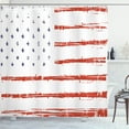 thumbnail image 1 of Ambesonne American Shower Curtain, Vector Grunge Texture, 69"Wx84"L, White Blue and Vermilion, 1 of 5
