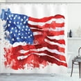 thumbnail image 1 of Ambesonne American Shower Curtain, Watercolor USA Flag, 69"Wx84"L, Red Blue White, 1 of 5