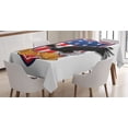 thumbnail image 1 of Ambesonne American Tablecloth Rectangular Table Cover, Flying Eagle USA Flag, 60"x90", Red Blue Black, 1 of 4