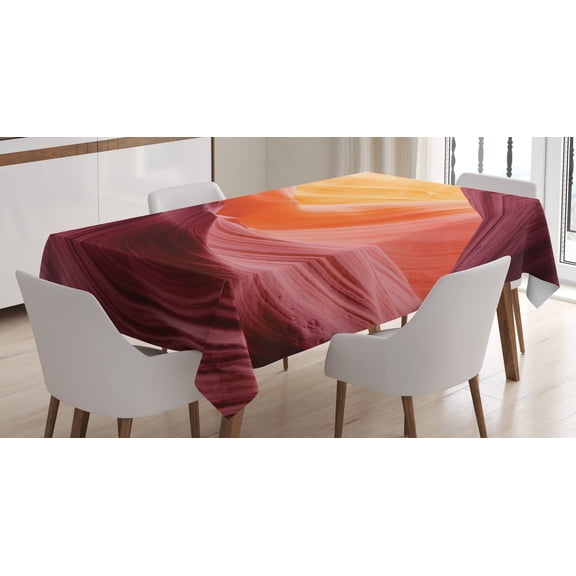 Ambesonne American Tablecloth Rectangular Table Cover, Grand Canyon Scenery, 60"x84", Purple Tan