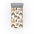 thumbnail image 1 of Ambesonne American Traditional Fitted Sheet, Oldschool Moth, Twin Size, Camel Cream Charcoal Grey, 1 of 5