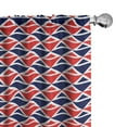 thumbnail image 1 of Ambesonne Americana Window Curtains, Half Triangles, Each 28" W x 63" L, Red Dark Blue and White, 1 of 5