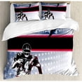 thumbnail image 1 of Ambesonne Americana Baseball Football Player Running in the Field with Stars Pattern Duvet Cover Set, 1 of 3