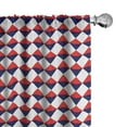 thumbnail image 1 of Ambesonne Americana Curtains, Red Half Triangles, Pair of 28"x84", Red Dark Blue and White, 1 of 5