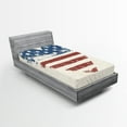 thumbnail image 1 of Ambesonne Americana Fitted Sheet 2 Pcs Set, Patriotic Flag USA, Twin, Blue Vermilion Cream, 1 of 3