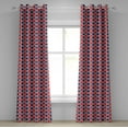 thumbnail image 1 of Ambesonne Americana Grommet Curtain, Half Triangles, 50" x 72", Red Dark Blue and White, 1 of 6