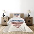thumbnail image 1 of Ambesonne Americana Quilted Bedspread Set 2 Pcs, Patriotic Flag USA, Twin Size, Blue Vermilion Cream, 1 of 6