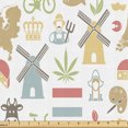 thumbnail image 1 of Ambesonne Amsterdam Fabric by the Yard Upholstery, Mix Netherlands, 3 Yards, Pastel Brown Multicolor, 1 of 1