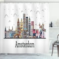 thumbnail image 1 of Ambesonne Amsterdam Shower Curtain, Netherlands Cityscape, 69"Wx70"L, White and Multicolor, 1 of 5