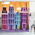 thumbnail image 1 of Ambesonne Amsterdam Shower Curtain, Streets Dutch Residences, 69"Wx84"L, Pale Orange Multicolor, 1 of 3