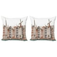 thumbnail image 1 of Ambesonne Amsterdam Throw Pillow Cover 2 Pack, Netherlands Historic Art, 24", Beige Burnt Sienna, 1 of 7