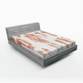 thumbnail image 1 of Ambesonne Anatomy Fitted Sheet, Biology Human Body Print, Full Size, Coral and Grey, 1 of 2
