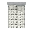 thumbnail image 1 of Ambesonne Anatomy Fitted Sheet & Pillow Sham Set, Various Beard and Mustaches, Queen, White and Dark Grey, 1 of 2