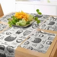 thumbnail image 1 of Ambesonne Anatomy Table Runner & Placemats, Various Beard and Mustaches, Placemat 4 pcs + Runner 16"x90", White and Dark Grey, 1 of 2