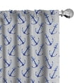 thumbnail image 1 of Ambesonne Anchor Window Curtains, Marine Motif and Ship Shapes, Each 28" W x 84" L, Navy Blue and Pale Grey, 1 of 4