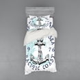 thumbnail image 1 of Ambesonne Anchor Bedding Set 3 Pcs, Pacific Coast Emblem, Twin XL, Dark Blue Black, 1 of 2