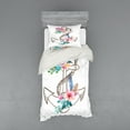 thumbnail image 1 of Ambesonne Anchor Bedding Set 3 Pcs, Spring Blossoms Feathers, Twin, Brown Pale Pink, 1 of 3