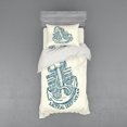 thumbnail image 1 of Ambesonne Anchor Bedding Set 3 Pcs, Vintage Nautical Sea, Twin, Blue Cream, 1 of 3