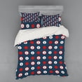 thumbnail image 1 of Ambesonne Anchor Bedding Set 4 Pcs, Marine Ship Helm Design, Queen, Night Blue Vermilion, 1 of 3