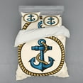 thumbnail image 1 of Ambesonne Anchor Bedding Set 4 Pcs, Sailor Emblem with, Queen, Pale Coffee Blue Cream, 1 of 3