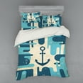 thumbnail image 1 of Ambesonne Anchor Bedding Set 4 Pcs, Sea Abstract Design, Queen, Cream Dark Blue, 1 of 2