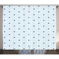 thumbnail image 1 of Ambesonne Anchor Curtains 2 Panel Set, Red Hearts Nautical, 108" x 96", Pale Blue Dark Blue Red, 1 of 3