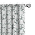 thumbnail image 1 of Ambesonne Anchor Curtains, Floral Art Marine, Pair of 28"x84", Black White, 1 of 5