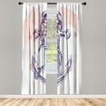 thumbnail image 1 of Ambesonne Anchor Curtains, Illustration of Anchor Print, Pair of 28"x95", Indigo, 1 of 2