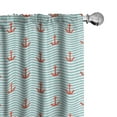 thumbnail image 1 of Ambesonne Anchor Curtains, Pastel Stripes Naval, Pair of 28"x63", Vermilion Turquoise, 1 of 5