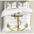 thumbnail image 1 of Ambesonne Anchor Duvet Cover Set, Nautical Voyage, 2-Calking, Yellow and Black, 1 of 7
