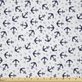 thumbnail image 1 of Ambesonne Anchor Fabric by the Yard Microfiber, Dark Blue Marine, 10 Yards, Dark Blue Pale Blue Grey, 1 of 2