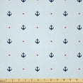 thumbnail image 1 of Ambesonne Anchor Fabric by the Yard Microfiber, Red Hearts Nautical, 2 Yards, Pale Blue Dark Blue Red, 1 of 2