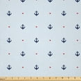 thumbnail image 1 of Ambesonne Anchor Fabric by the Yard Microfiber, Red Hearts Nautical, 5 Yards, Pale Blue Dark Blue Red, 1 of 2