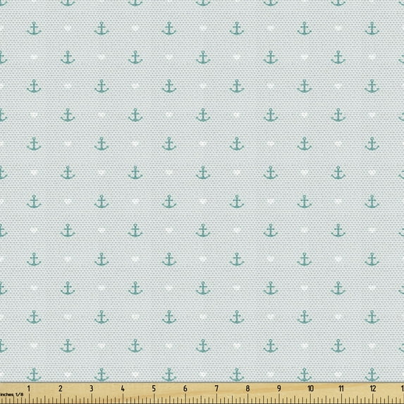 Ambesonne Anchor Fabric by the Yard Upholstery, Small Anchors, 1 Yard,