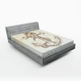 thumbnail image 1 of Ambesonne Anchor Fitted Sheet, Navy Summer Holiday, Full Size, Brown Cream, 1 of 2