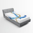 thumbnail image 1 of Ambesonne Anchor Fitted Sheet, Watercolor Beach Things, Twin Size, Pale Blue Pale Coffee, 1 of 3