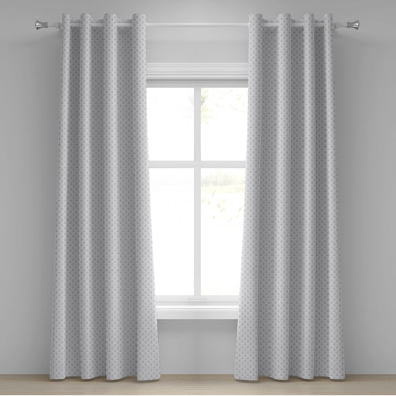 Ambesonne Anchor Grommet Curtain, Wave Pattern, 50" x 72", Grey Pale Grey White